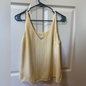 A new day yellow polka dot tank top size small